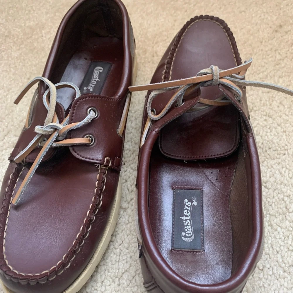 Vintage Coaster’s Leather Deck Boat Shoes Loafers - Picture 3 of 10